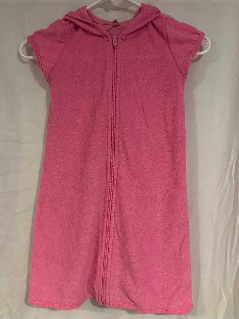 SO Pink Hooded Zip Terry Kids Cover-Up